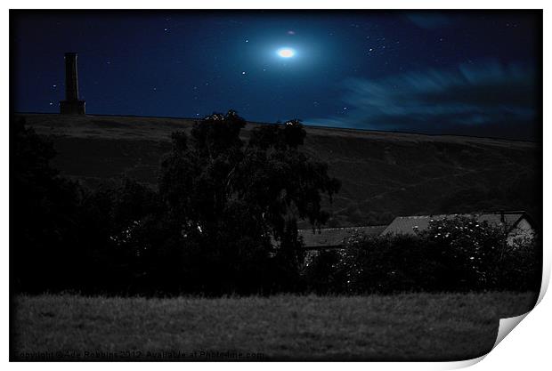 Holcombe Hill by Moonlight Print by Ade Robbins