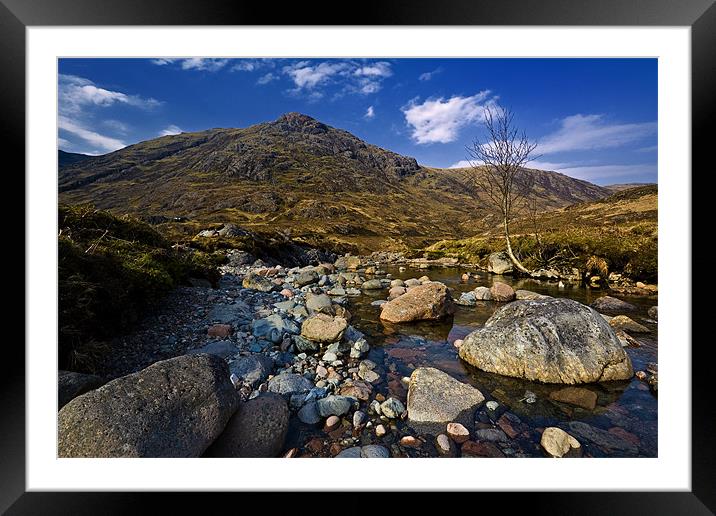 Mountain Stream in Glencoe Scotland Framed Mounted Print by Steven Clements LNPS