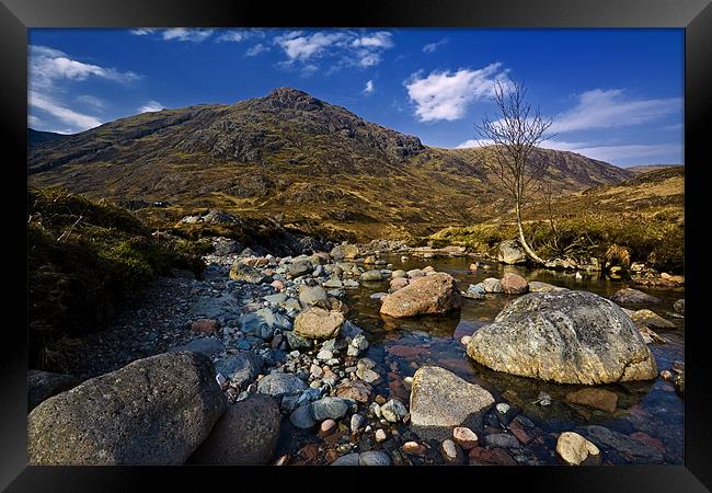 Mountain Stream in Glencoe Scotland Framed Print by Steven Clements LNPS