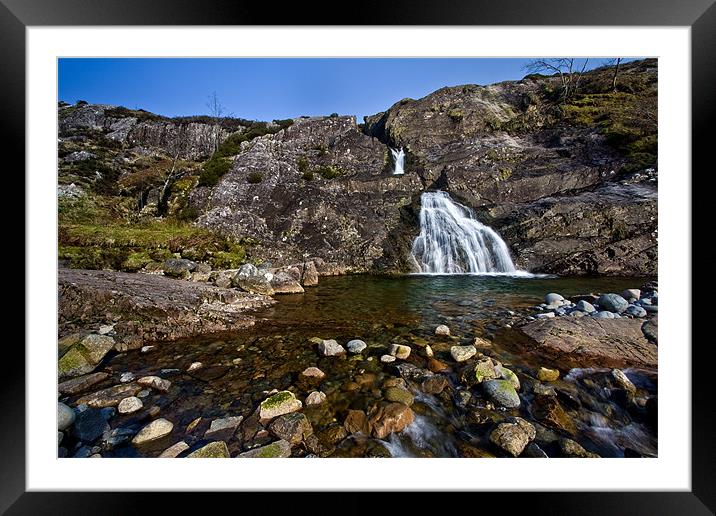 Waterfall in Glencoe Scotland Framed Mounted Print by Steven Clements LNPS