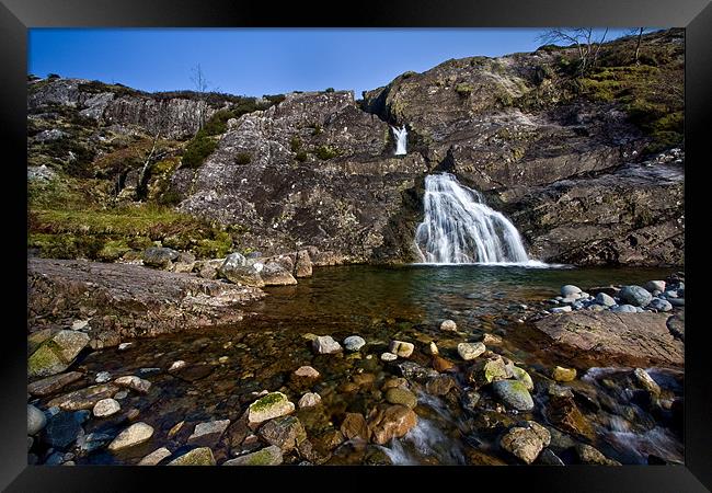 Waterfall in Glencoe Scotland Framed Print by Steven Clements LNPS