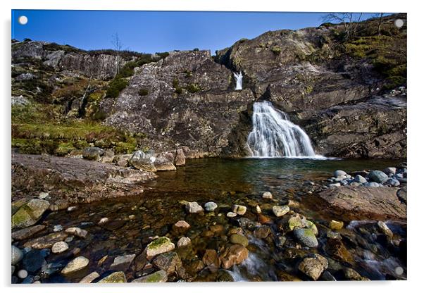 Waterfall in Glencoe Scotland Acrylic by Steven Clements LNPS