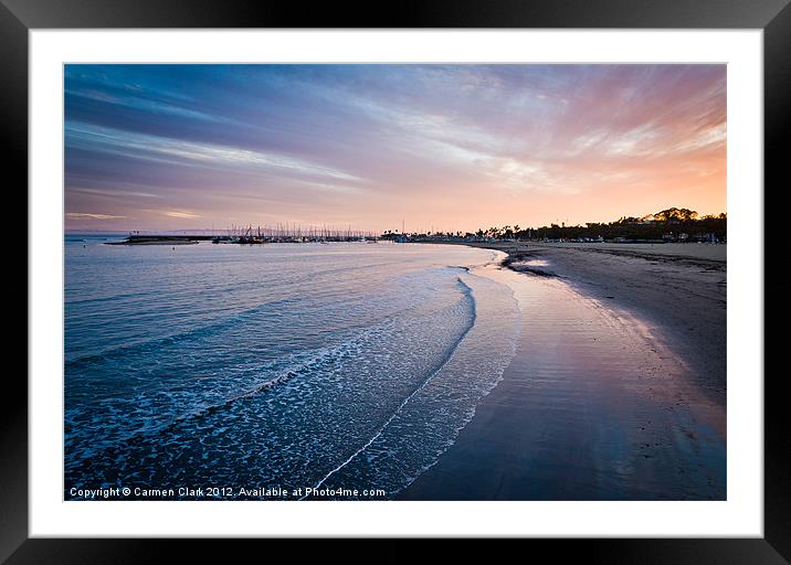Santa Barbara Sunset Framed Mounted Print by Carmen Clark