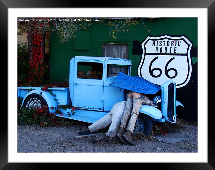 Route 66 Display Framed Mounted Print by Eva Kato