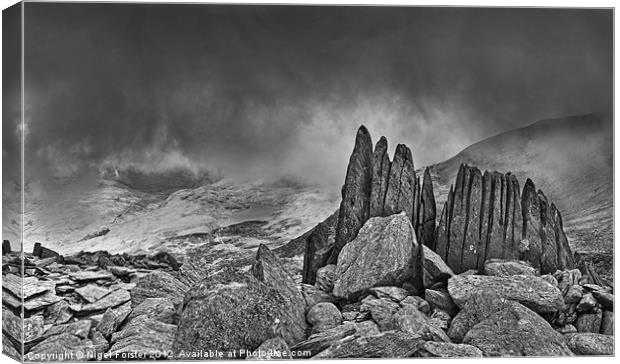Glyderau Rock Canvas Print by Creative Photography Wales