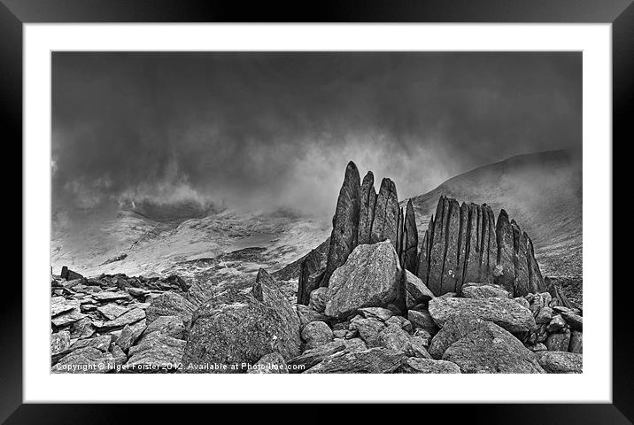 Glyderau Rock Framed Mounted Print by Creative Photography Wales