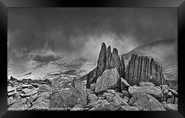 Glyderau Rock Framed Print by Creative Photography Wales