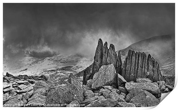 Glyderau Rock Print by Creative Photography Wales