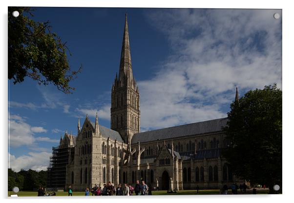 Salisbury cathedral Acrylic by Thomas Schaeffer