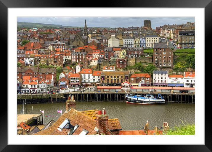 Whitby Town View Framed Mounted Print by Tom Gomez