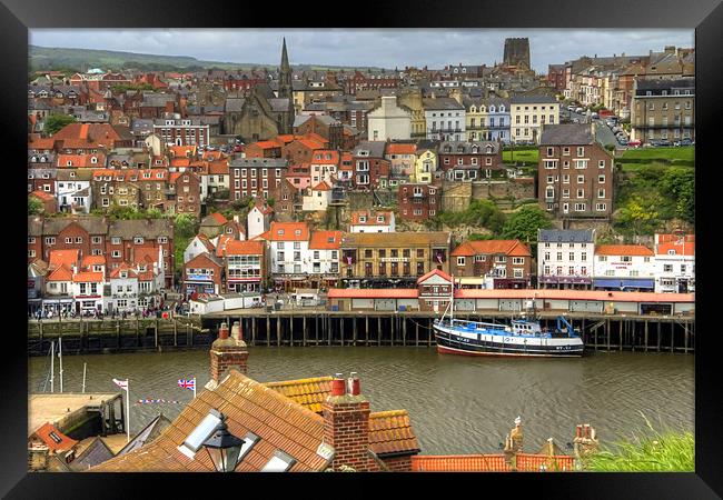 Whitby Town View Framed Print by Tom Gomez