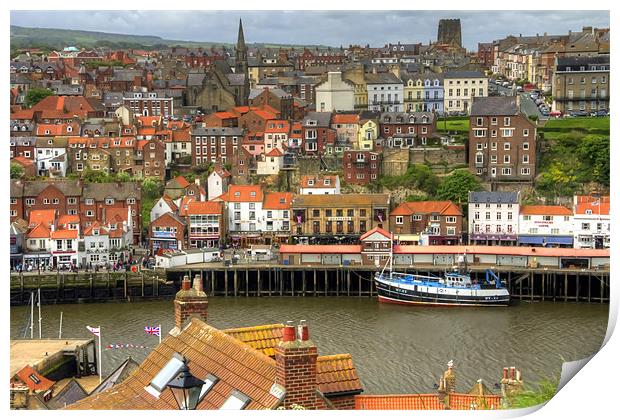 Whitby Town View Print by Tom Gomez