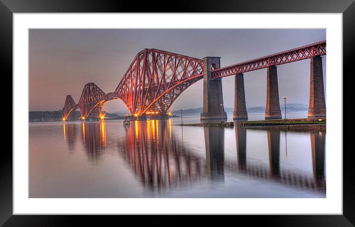 Forth Rail Bridge at sunset Framed Mounted Print by Claire McQueen