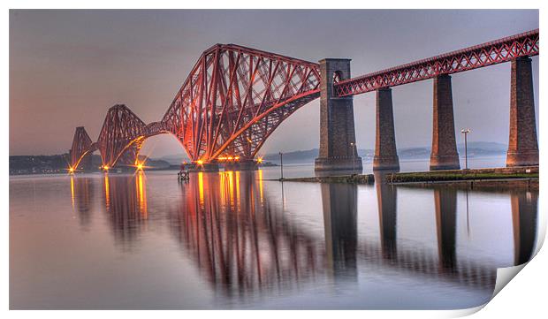 Forth Rail Bridge at sunset Print by Claire McQueen