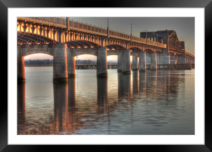 Kincardine Bridge at sunset Framed Mounted Print by Claire McQueen