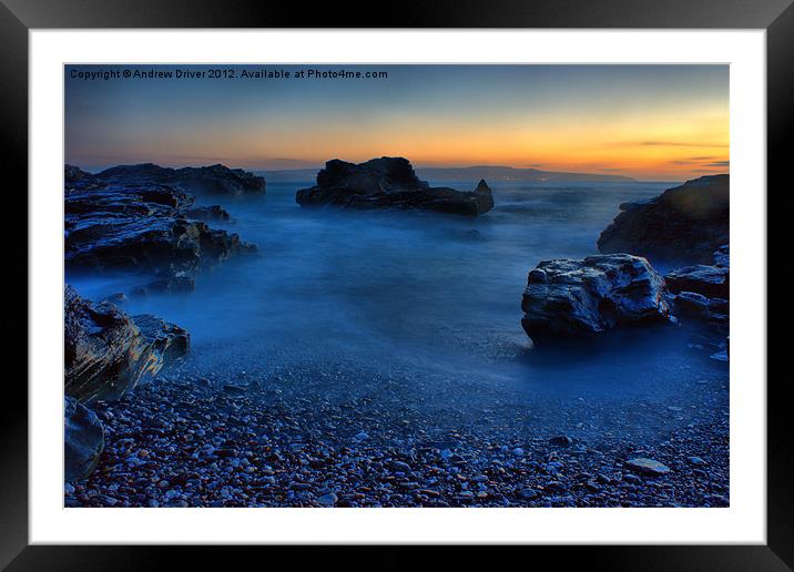 Sunset Tide Framed Mounted Print by Andrew Driver