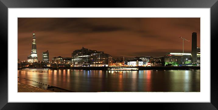 Thames Panorama Framed Mounted Print by peter tachauer
