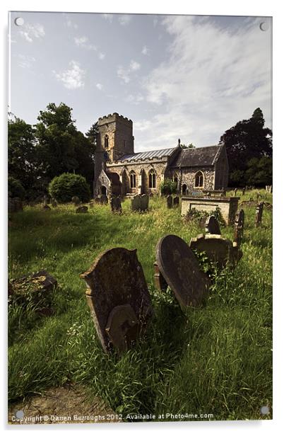 St Margaret, Starston, Norfolk Acrylic by Darren Burroughs