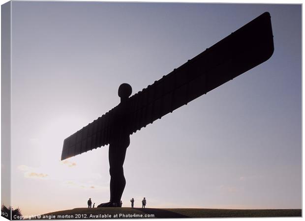 Angel of the North Silhouette Canvas Print by Angie Morton