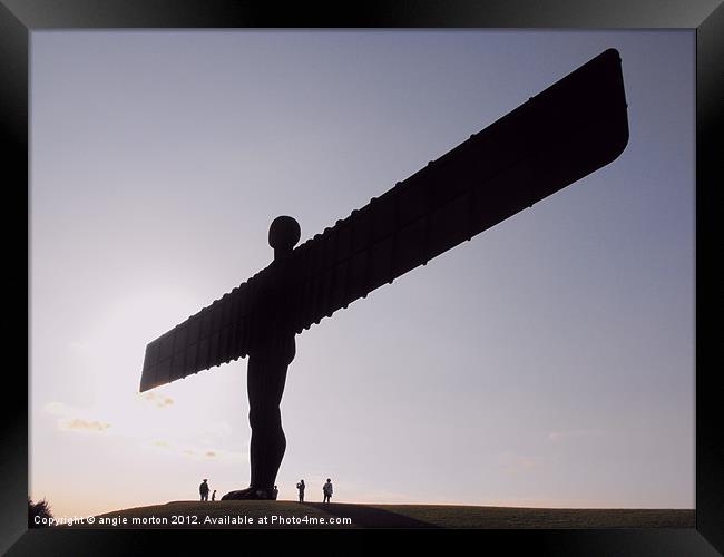Angel of the North Silhouette Framed Print by Angie Morton