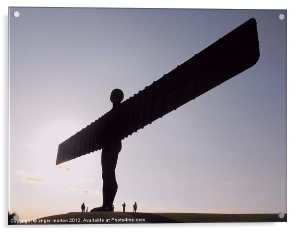 Angel of the North Silhouette Acrylic by Angie Morton