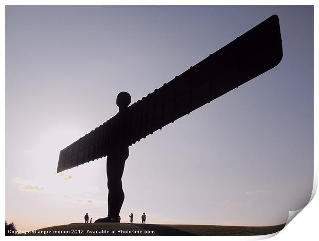 Angel of the North Silhouette Print by Angie Morton