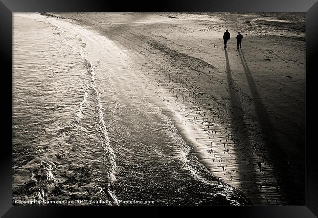 Evening beach walk Framed Print by Carmen Clark