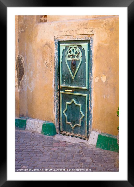 Moroccan door Framed Mounted Print by Carmen Clark