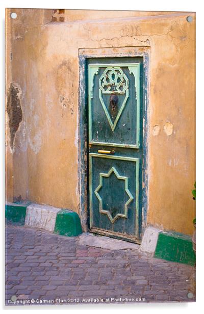 Moroccan door Acrylic by Carmen Clark