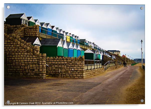 Southbourne Beach Huts Acrylic by Carmen Clark