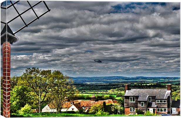 hellicopter over brill Canvas Print by carl blake