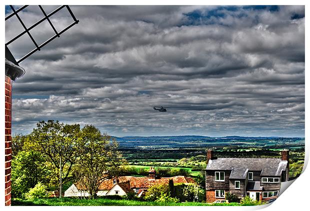 hellicopter over brill Print by carl blake