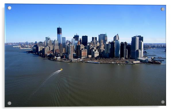 New York from helicopter Acrylic by James Wasdell