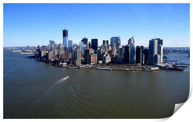 New York from helicopter Print by James Wasdell