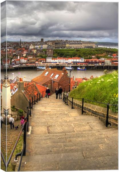Top of the Whitby Steps Canvas Print by Tom Gomez