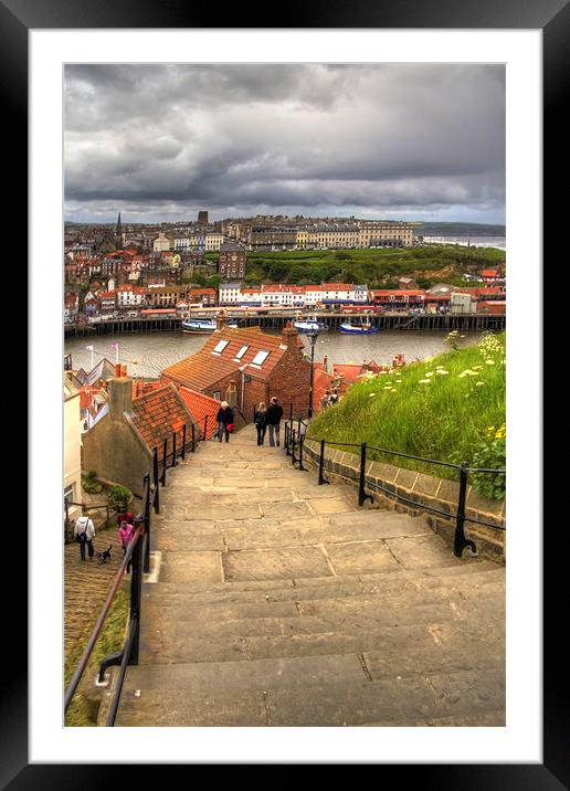 Top of the Whitby Steps Framed Mounted Print by Tom Gomez