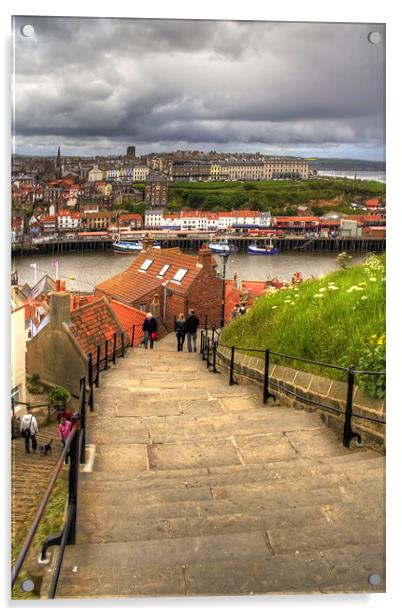Top of the Whitby Steps Acrylic by Tom Gomez
