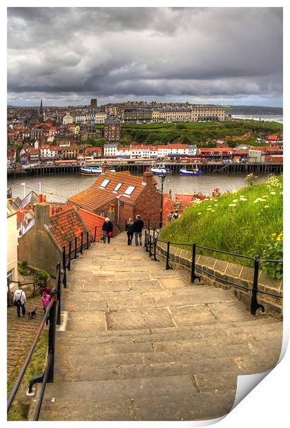 Top of the Whitby Steps Print by Tom Gomez