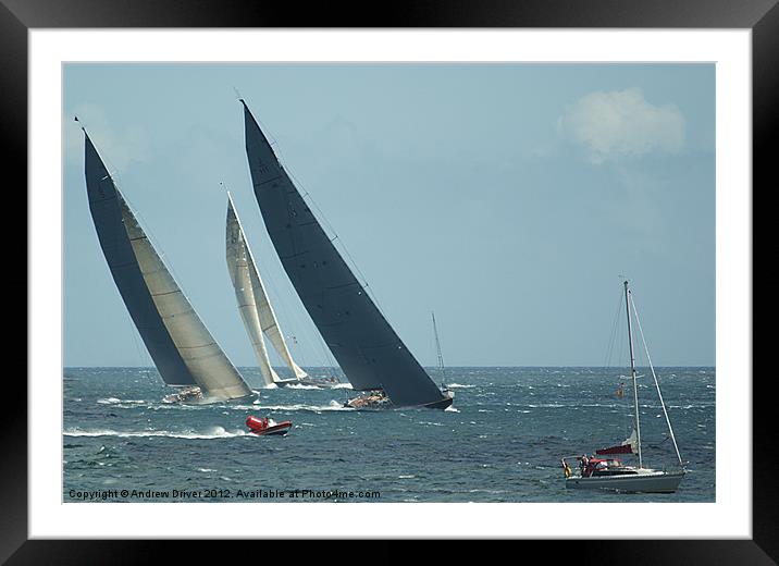 Big sails, big breeze Framed Mounted Print by Andrew Driver