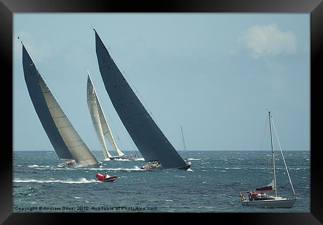 Big sails, big breeze Framed Print by Andrew Driver