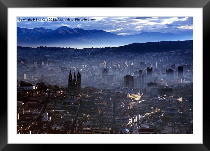 Quito in Mist Framed Mounted Print by Eva Kato