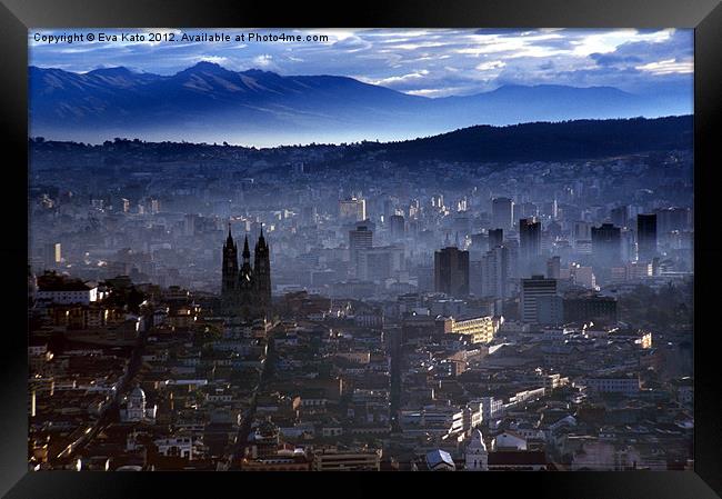 Quito in Mist Framed Print by Eva Kato