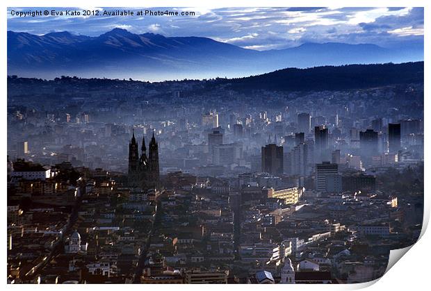 Quito in Mist Print by Eva Kato