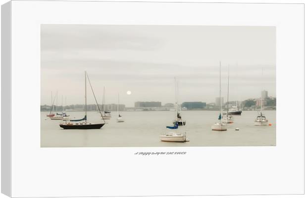 A FOGGY DAY ON THE RIVER Canvas Print by Tom York
