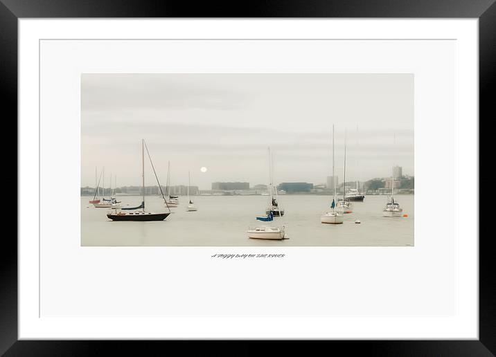 A FOGGY DAY ON THE RIVER Framed Mounted Print by Tom York