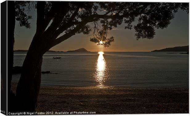 Coromandel Sunset Canvas Print by Creative Photography Wales