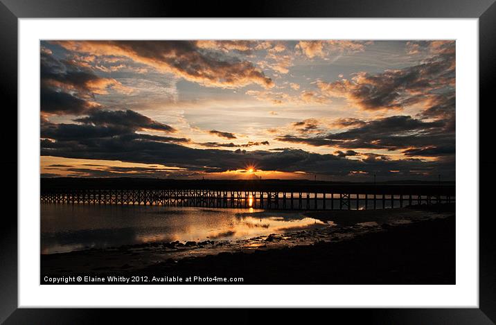 Sunset over Amble Framed Mounted Print by Elaine Whitby