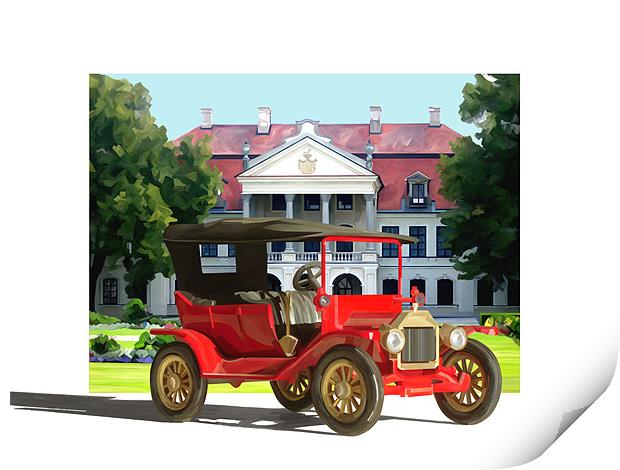 Ford Model T at the Palace Print by Trevor Butcher