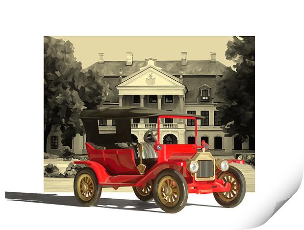 Ford Model T at the old palace Print by Trevor Butcher