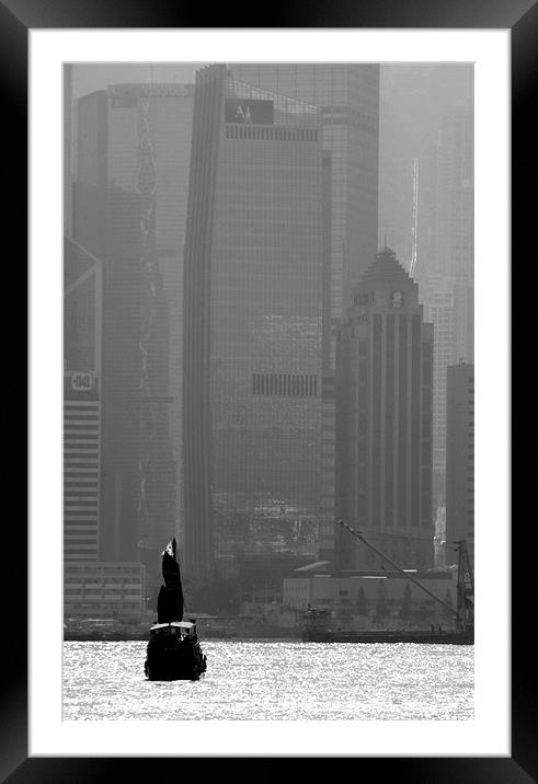 Hong Kong Harbour Framed Mounted Print by David Worthington